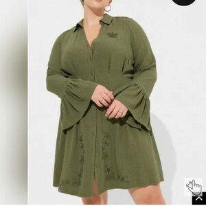 Torrid Outlander green button up Dragonfly dress new with tags size 3